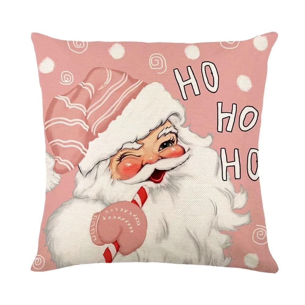 Christmas Day Party Decoration Pillowcase Santa Claus Dwarf Snowman Print Pillow Cover Sofa Room Home Decoration Christmas Gift