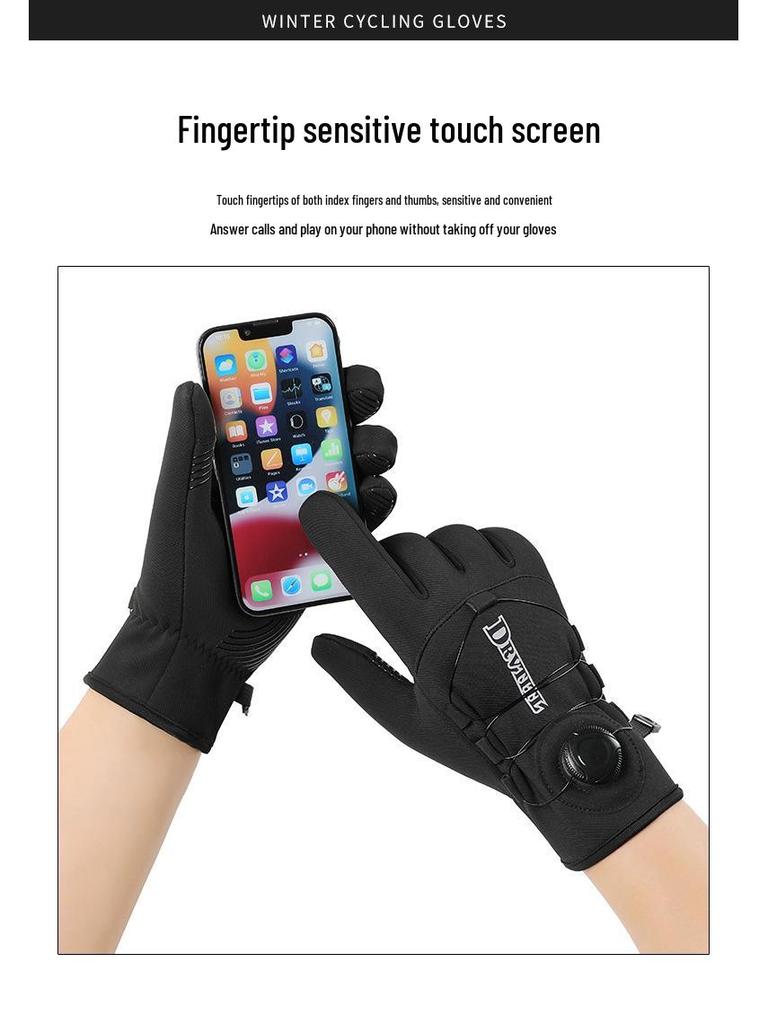 Winter Cycling Gloves: Velvet-Lined, Non-Slip, Windproof, Warm Gloves for Youth and Adults