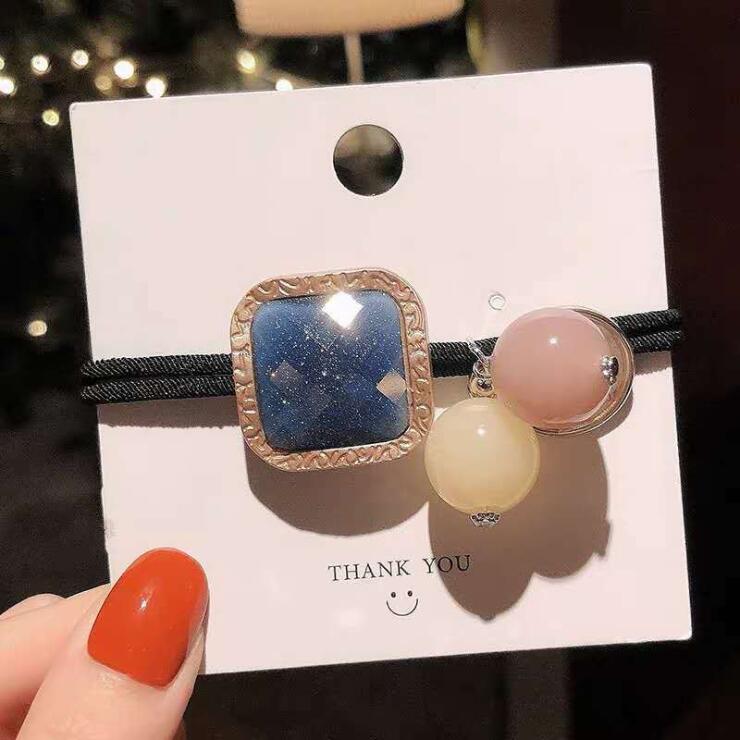 Korean Elegant Hair Rope Bracelet Scrunchie Women Elastic Hair Rubber Bands Accessories For Girls Tie Hair Ring Headdress Holder