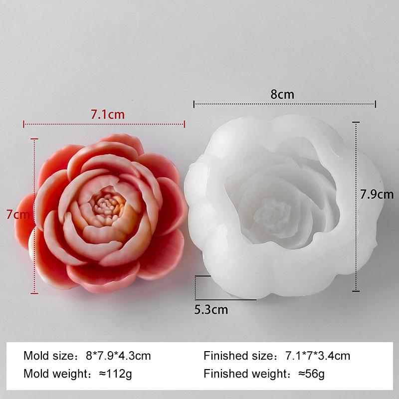 DIY Flowers Peony Silicone Candle Mold Handmade Aroma Plaster Resin Ornaments Molds Homemade Chocolate Candy Baking Mould