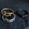 Braccialetti Hip Hop in Acciaio Inossidabile Doppi Braccialetti Teschio per Uomo Regolabile Intrecciato Wrap Bracciale a Manetta Gioielli Scheletro Pulseras