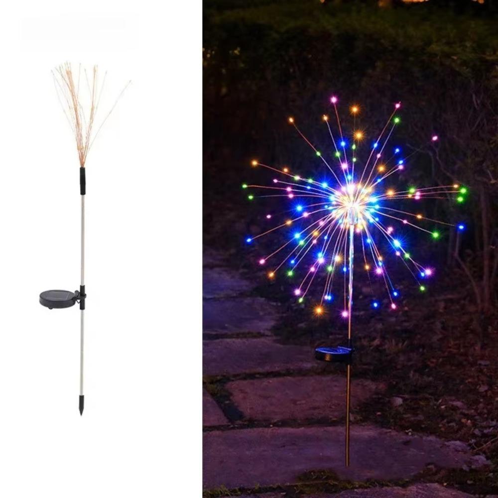 60 LED Solar Power Firework Lights Waterproof Outdoor Dandelion Lawn Lamp Outdoor Use