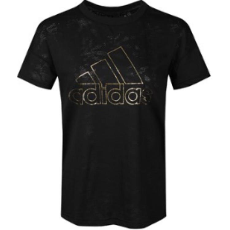 adidas Women s Burnout Print Logo Short-Sleeve T-Shirt Black FT2896 S