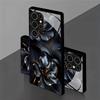 Schwarze Blumen Handyhülle Glas-Handyhülle für Samsung Galaxy S26 22 23 24 25 PLUS S21 22 23 24 25 ULTRA