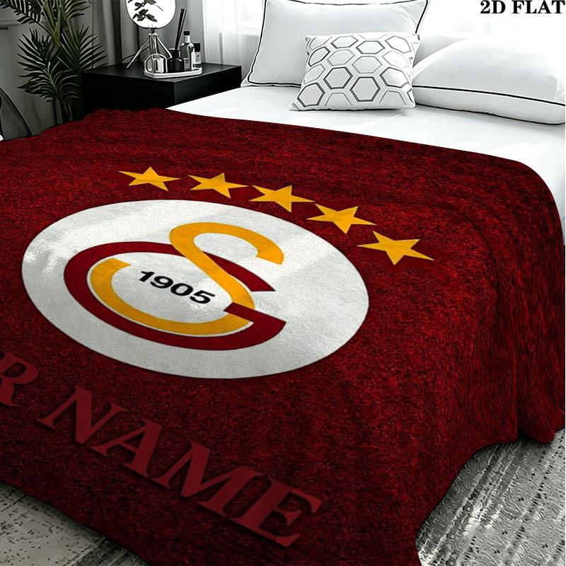 1PC Galatasaray S Custom Name Patterned Flannel Blanket Suitable For All Seasons for Home Decor Warmth and Comfort Gifts Holiday Present