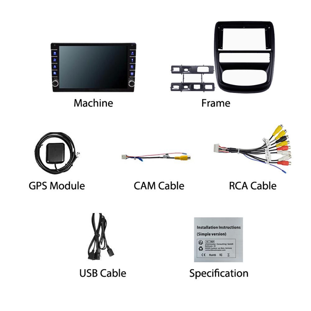 For Renault Duster 1 2010 - 2015 For Nissan Terrano 2014 - 2020 With Button Knob Car Android CarPlay Android GPS 2+32GB