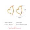 Large Hollow Irregular Open Heart Drop Earrings Smooth Polished Minimalist Love Shape Dangle Ear Jewelry for Women Daily Dating Wear
