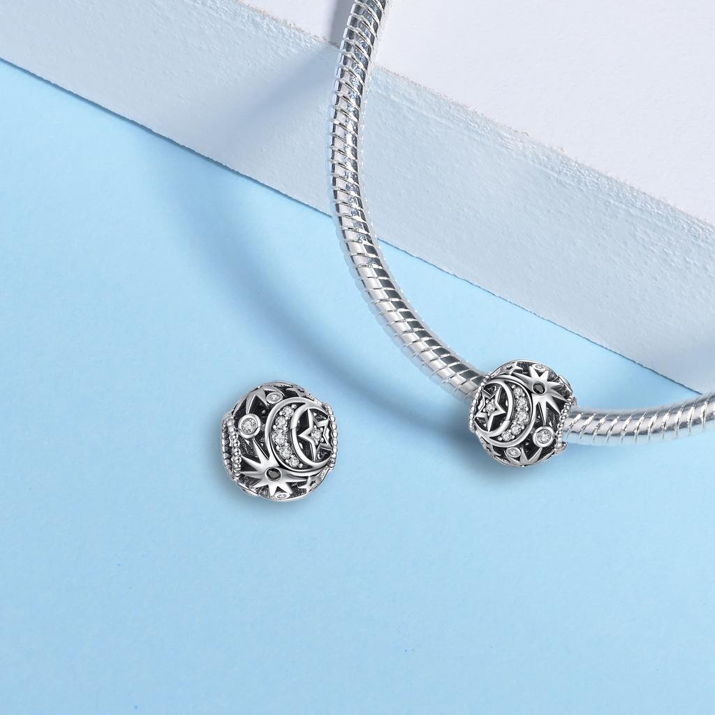 Charms Plata Sun Star Moon Universe Copper Plated For Charms Copper Plated Original Bracelet For Jewelry Making