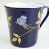 Koransha Arita ware mug, 260ml, featuring gorgeous small roses on a blue background, also known as royal blue. Made in Japan by Enver Helluk.
