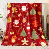 Christmas Polyester Knit Blanket Lightweight HD Print Travel Throw for Sofa Bed Living Room Four Season Gift