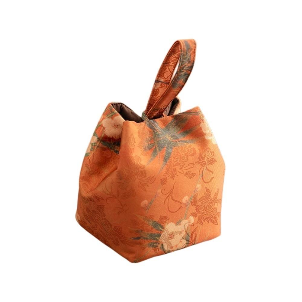 Breakage-proof Teaware Storage Bag Print Small Item Pouch Fashion Embroidered Handbag Festival