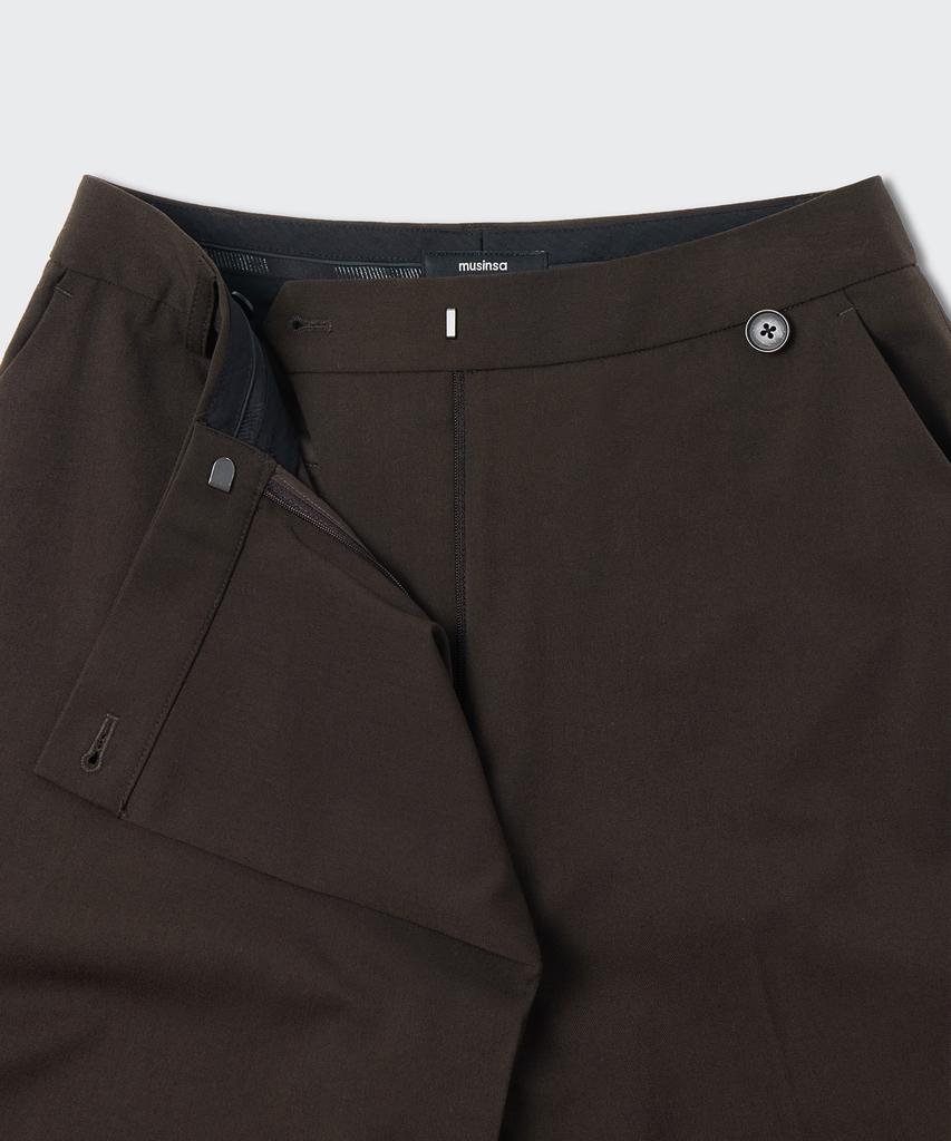 MUSINSA STANDARD WOMAN Women'S Wide Wrap Slacks [Dark Brown]