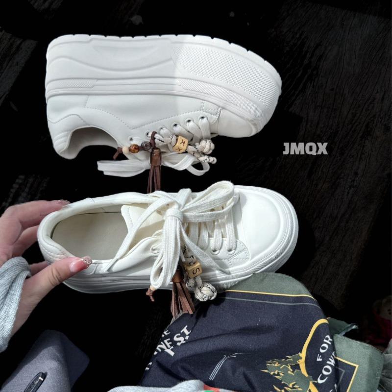 Leather version~ New Maillard platform heightening versatile casual sports shoes women's board shoes