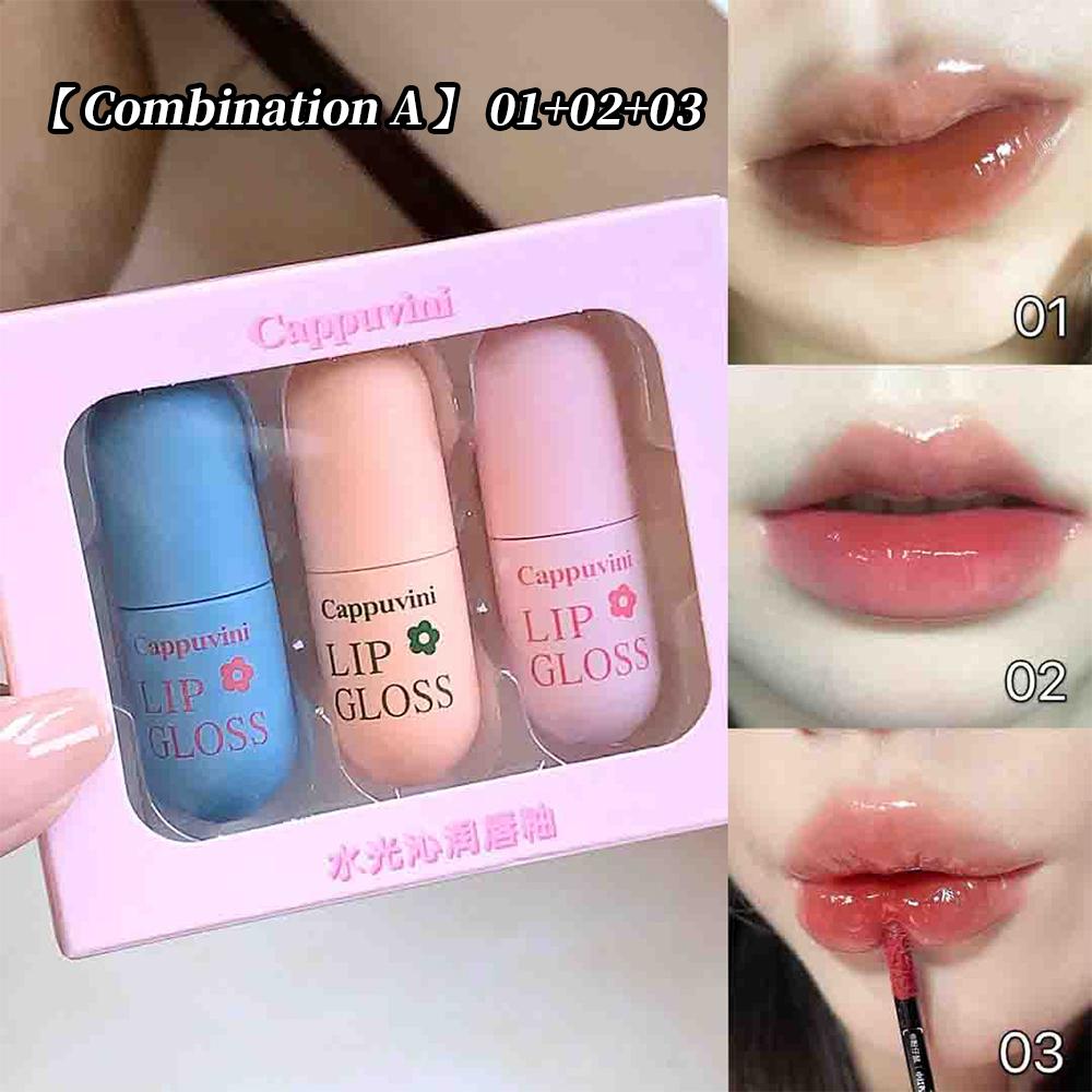 CAPPUVINI Mini Capsule Brillant à Lèvres Miroir Aqueux Hydratant Vernis à Lèvres Maquillage