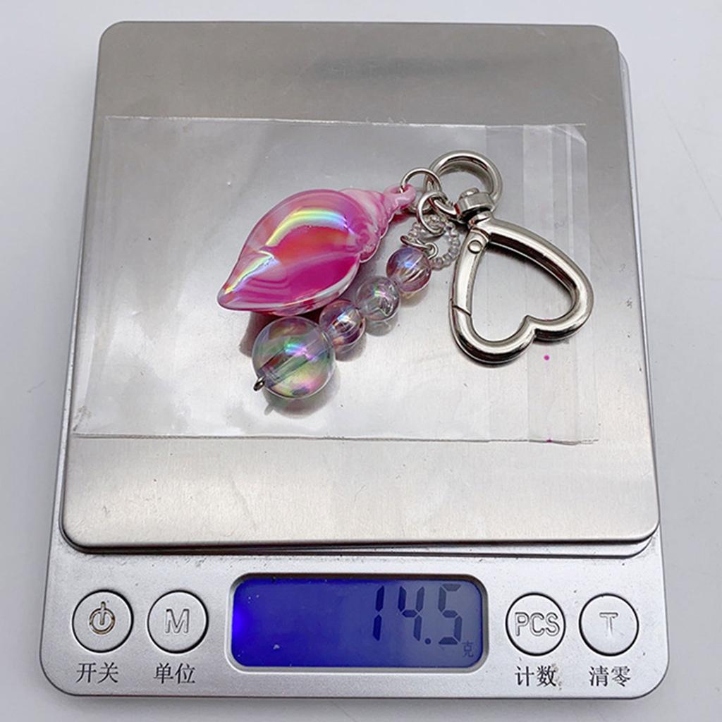 Cute Colorful Bead Conch Keychain Pendant Fashionable and Practical Keyring Key Charm for Backpack Bag Decoration