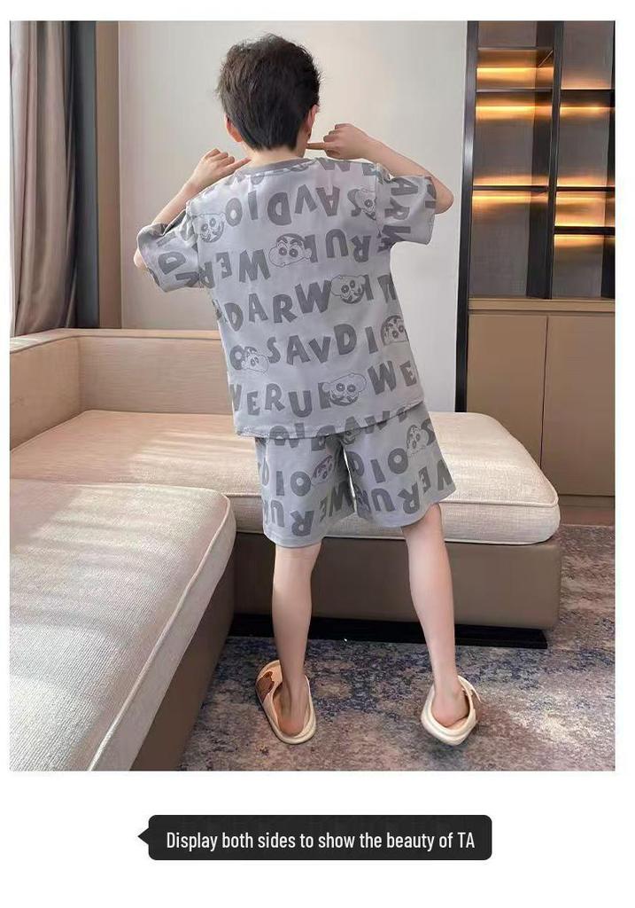 Boys' Summer Pajama Set - Casual Short Sleeve and Loose Fit for Kids