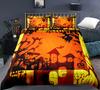 Copripiumino Federa con Zucca di Halloween Cartone Animato Set Biancheria da Letto per la Casa Set Piumone Divertente Creativo, Regali per Bambini