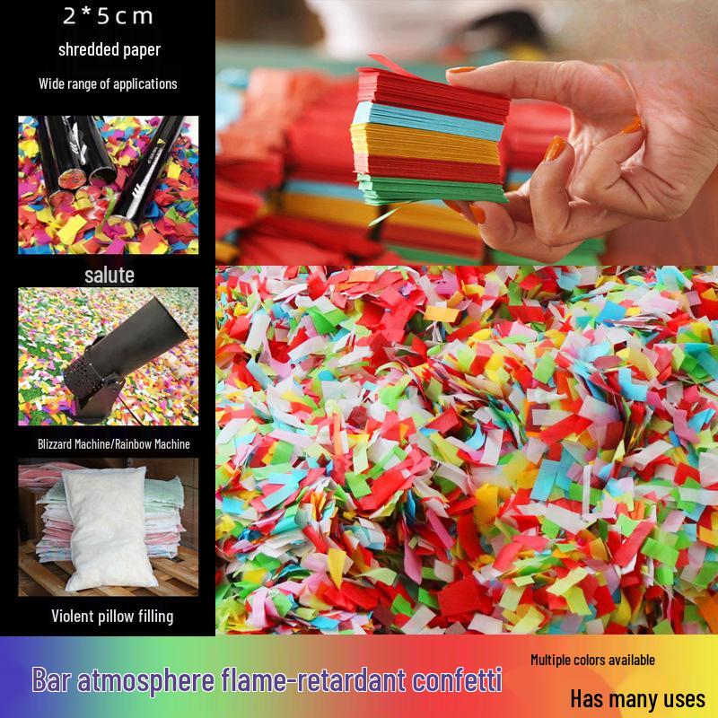 Flame Retardant Colored Shredded Paper for Pillow Filling or Decorative Use