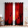 Halloween Dark Big Hand Skull Bat 3D Curtains 2 Panel Living Room Bedroom Balcony Window Decorative Curtains