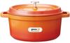 Mannen Gioia Round Casserole, 20cm, Orange, Cast Aluminum, with Recipe Included, XB-0620-OR