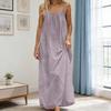 Abito estivo da donna con spalline sottili, senza maniche, schiena scoperta, maxi, ampio, fluttuante, per vacanze al mare