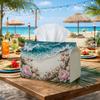 1pc Coastal Beach Peony Shell Tissue Holder - A Versatile Napkin Holder Crafted from Sturdy Polyester, Featuring a Design of White Sand Shoreline, Ide