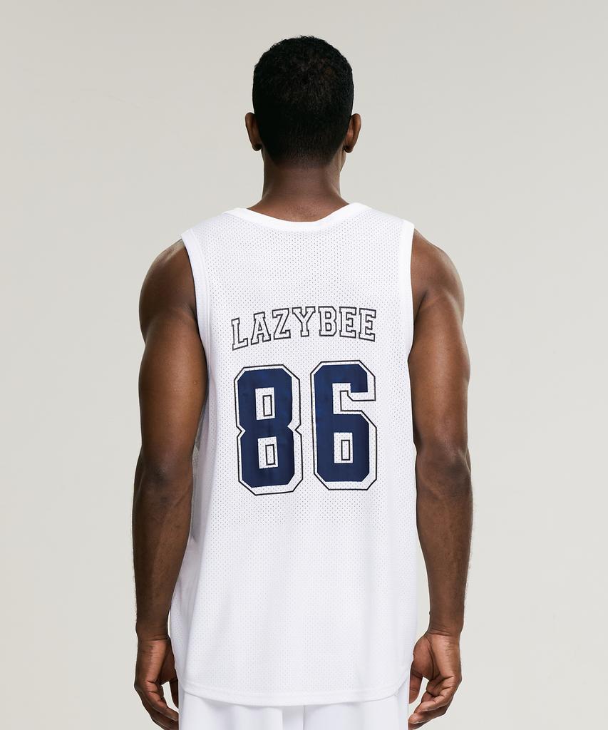 Leijibi Muscle Mesh Jersey Oversized M Sleeveless Tank Top White