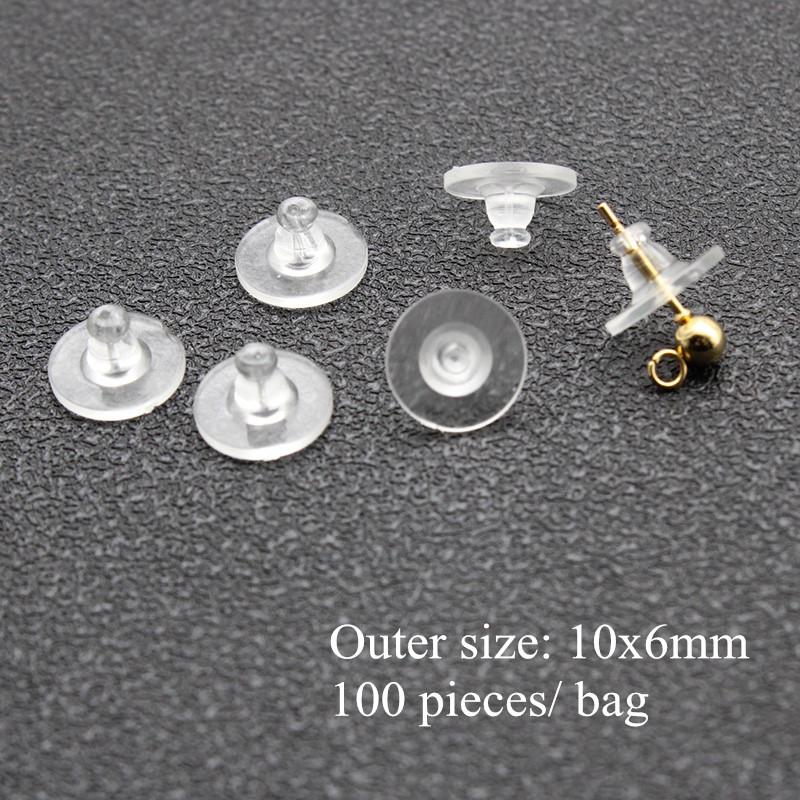 Earrings Screw Backs Anti-Pain Ear Clip Rubber Silicone Earring Back Stoppers for Stud Earrings Ear Plug Blocked Caps DIY Making