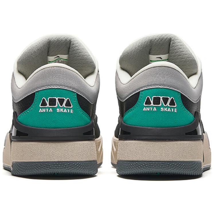 Anta Aojie S Synthetic Leather Comfortable Versatile Non-Slip Wear-Resistant Low-Top Sneakers Men Sneakers Black White Gray 112448081-5