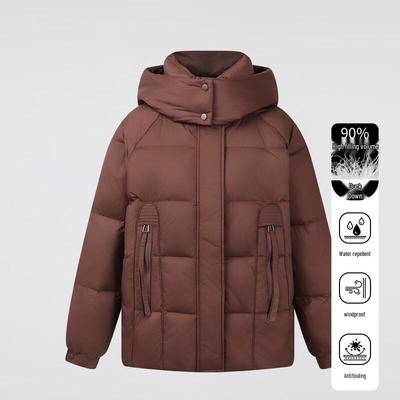 FivePlus Women's Short Hooded Duck Down Puffer Jacket