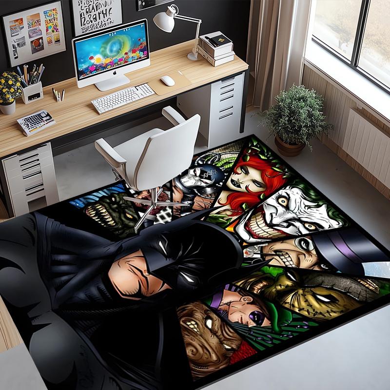 Superheroes Pattern Rug, Indoor/Outdoor Mat, for Picnic, Gameroom, Bedroom, Office, Living Room, Home Decor Carpet, Birthday Gift