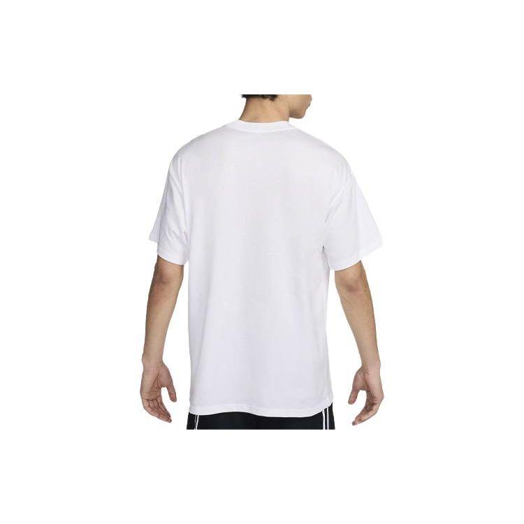Nike Logo Print Ribbed Crew Neck Short Sleeve T-Shirt Men Tops White FV8418-100