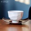 White Jade Kung Fu Cup Ceramic Master Cup Tea Ceremony Cup Small Cup Ceramic Whiteware Teacup Single Cup Retro Style Cup Teacups