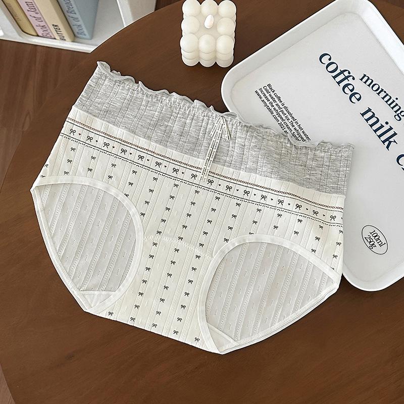 Women's Summer Jacquard Cotton Fake Two Design Feel Fungus Edge 10A Antibacterial Crotch Waist Triangle Briefs