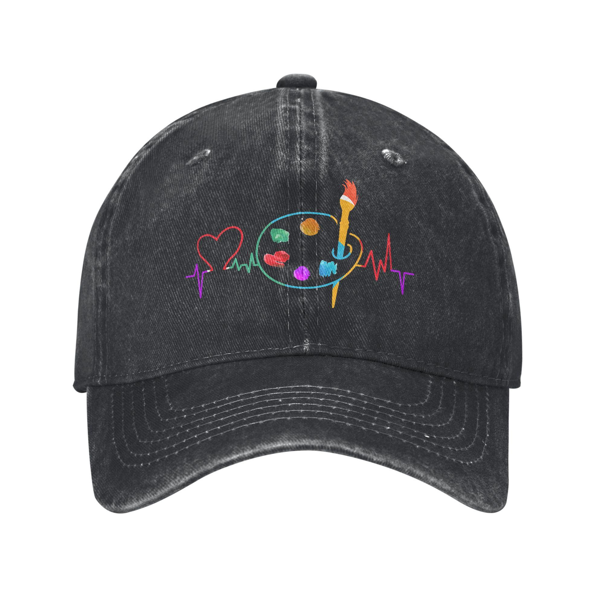 Funny Paint Palette Brush Artist Painter Sun Baseball Cap  Casual Women Unisex Washed Hip Hop Hats Tennis Skate Snapback Cap Gift One Size