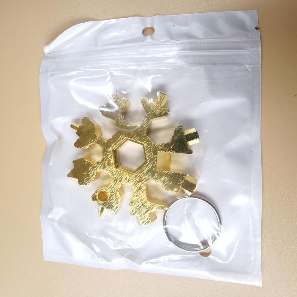 Multifunction Snowflake Wrench Keychain: Hex & Octagonal Universal Outdoor Tool