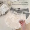 Ladies Spring and Autumn New Sexy Lace Pure Cotton 10a Class Antibacterial Extended Crotch Waist Triangle Briefs