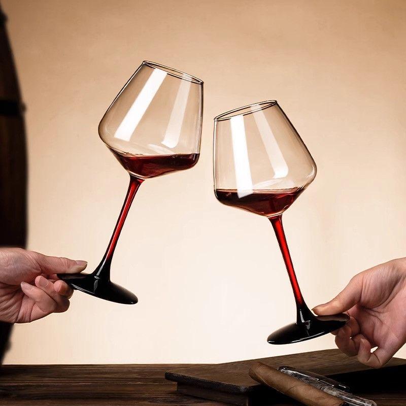European Red Wine Glasses Red Tie Goblet Burgundy Champagne Glass High-end Home Hotel Wine Cup Bar Accessories Table Decoration