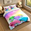 Soft Bedding Set Trolls Pattern, 1 Duvet Cover plus 2 Pillowcases Stylish Bedroom Home Textile