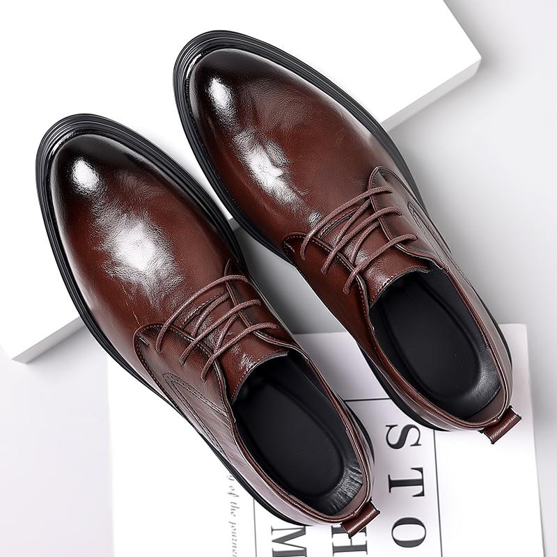 Fashion Spring Autumn Male Oxford Shoes Fashion Men's Derby Shoes Classic Leather Casual Footwear Lace-up Business Wedding Dress Shoes