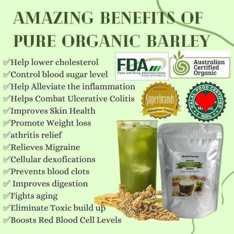 250g Organic Young Organic Barley Grass Juice for Cell Detox & Cleanse