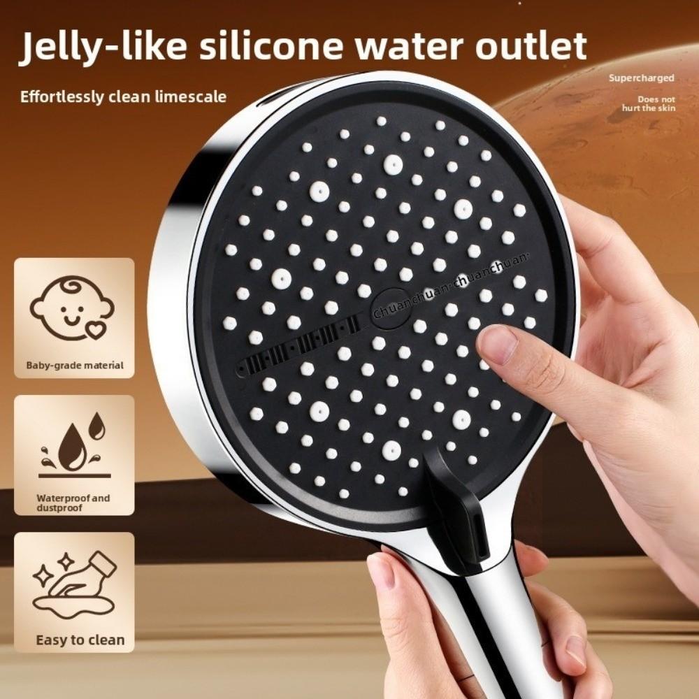 New 15CM Shower Head High Pressure Large Panel Bathing Showerhead Adjustable Spray 7 Modes Shower Nozzle For Hard Water