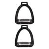 1 Pair Horse Stirrups Alloy Side Opening Safety Stirrup with Anti Slip Pads for Training Practice