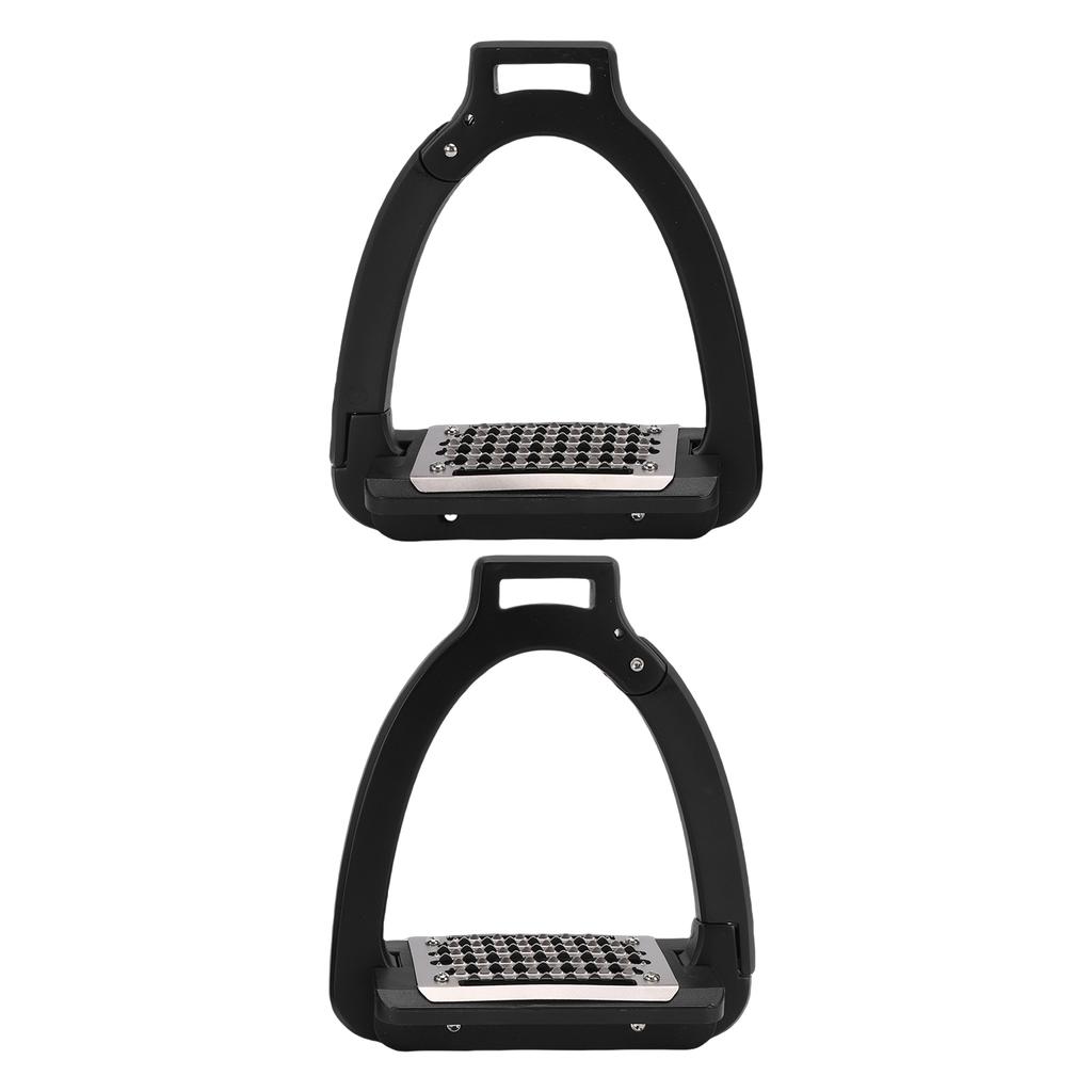 1 Pair Horse Stirrups Alloy Side Opening Safety Stirrup with Anti Slip Pads for Training Practice