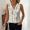 Summer New V-neck Sleeveless Polka Dot Printed Shirt for Women - Loose Fit, Suitable for Casual Office Wear, Fashionable Top