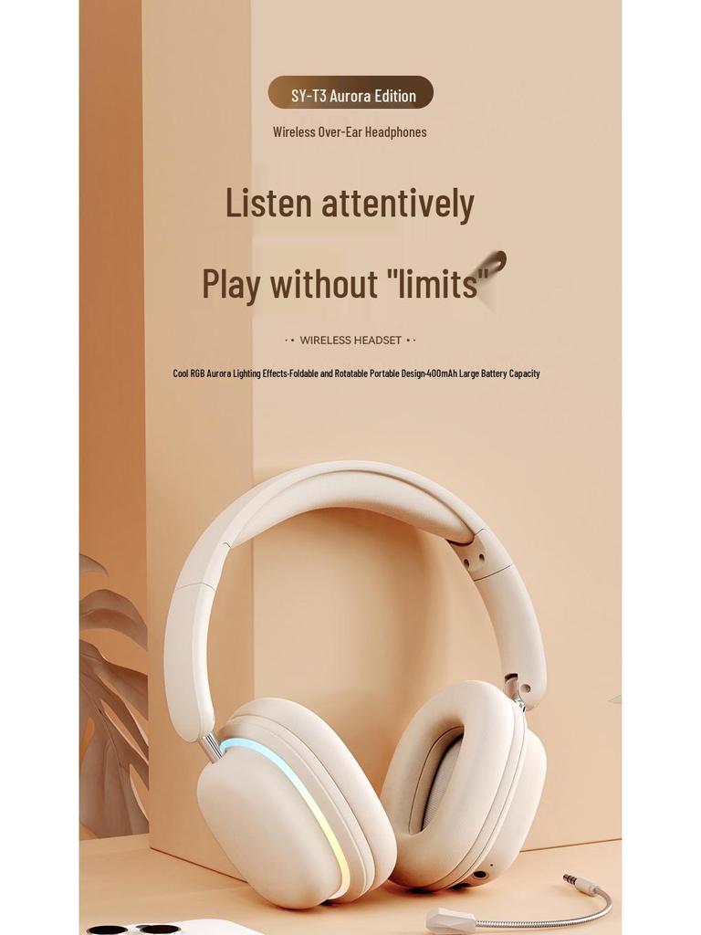 Glowing Wireless Bluetooth Gaming Headphones - Over-Ear with Long Battery Life