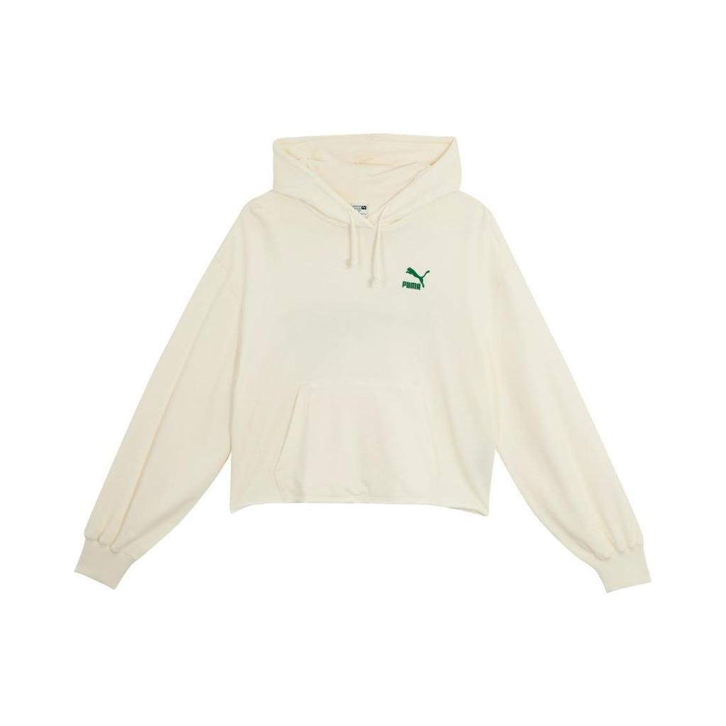 Puma Logo Print Hoodie Women Hoodies White 622961-65