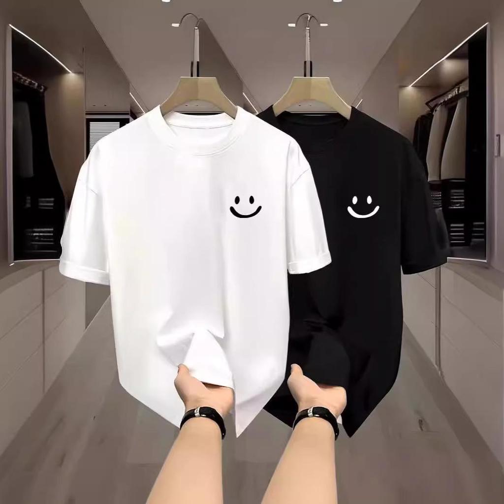 Men's Ice Silk Quick-Dry Crew Neck T-Shirt, Short Sleeve, Loose Fit, Plus Sizes, Casual Summer Style.