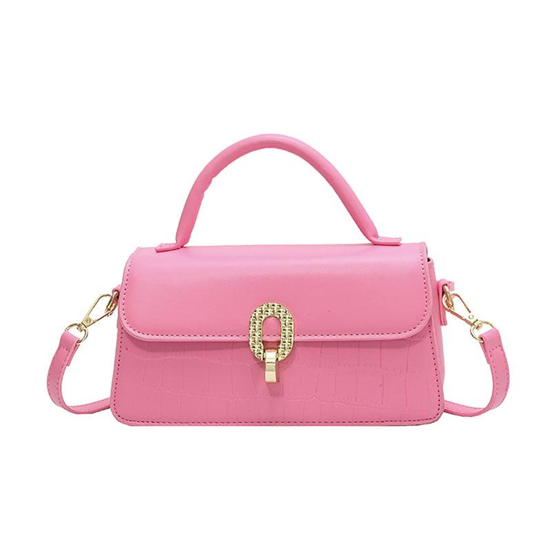 Letnia torba crossbody w cukierkowym kolorze z wyższej półki, modna torebka damska, prosta mała kwadratowa torebka z teksturą skóry, nowa torebka do noszenia na co dzień