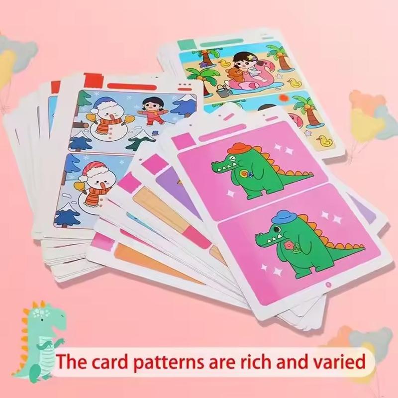 20-22Sheets Error-finding Card Montessori Educational Game Cards Colorful Cute Cartoon Pictures Concentration Training Props ZYF
